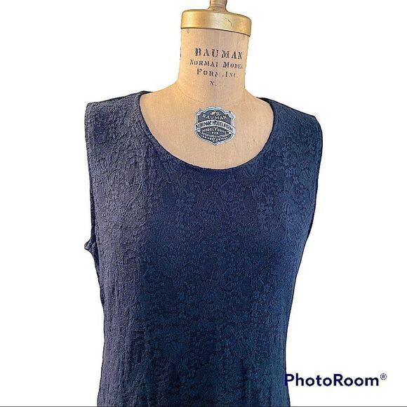 Black Lace Double Layered Slouchy Tank - NWT Croft and Barrow - Picture 2 of 9